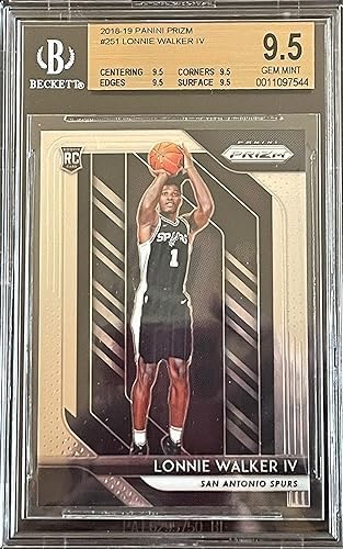 2018-19 Panini Prizm LONNIE WALKER IV Basketball ROOKIE Card Beckett BGS GEM MINT 9.5 - Professionally Graded - San Antonio Spurs