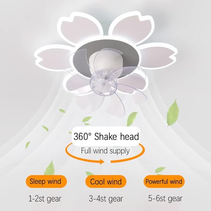 KZT Plafondventilator met licht LED Modern Dimbaar Ventilator Lamp met Afstandsbediening APP Stille Fan plafondlamp voor Woonkamer Slaapkamer Kinderkamer Kantoor 6 Windsnelheden 360° Rotatie (a) photo 3