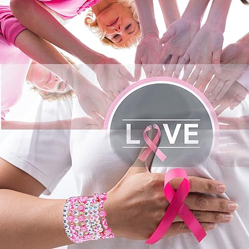 𝐇𝐞𝐢𝐬𝐡𝐢 𝐁𝐞𝐚𝐝𝐞𝐝 𝐒𝐭𝐫𝐞𝐭𝐜𝐡 𝐁𝐫𝐚𝐜𝐞𝐥𝐞𝐭𝐬 for Women Teen Girls St.Patrick's Day Valentine's Day Christmas Breast Cancer Bracelets Stackable Polymer Clay Beads Bracelets Friendship Boho Bracelets Jewelry Set4