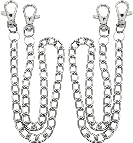 Pants Chain,BESTZY 4 Pcs Trousers Wallet Chain 47cm Men and Women for Costume Hat Decoration Outdoor Accessories (Silver)