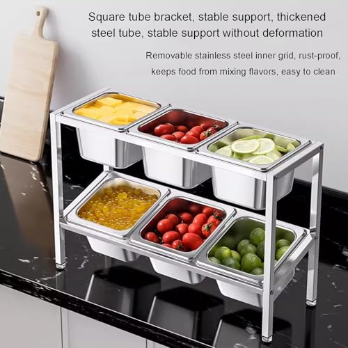 Juego de estante de especias con dispensador, organizador de encimera para soluciones de almacenamiento de cocina y bufé