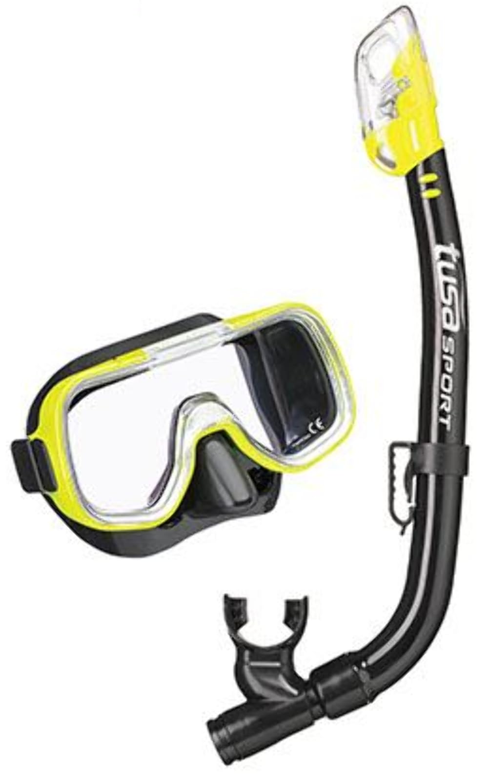 Tusa Mini-Kleio Junior Mask & Snorkel Set - Black Silicone Yellow Trim
