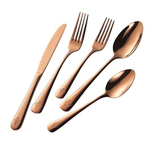 Wonder Woman Dinnerware Set 5-Piece Rose Gold Forks Spoon Flatware Cutlery Set