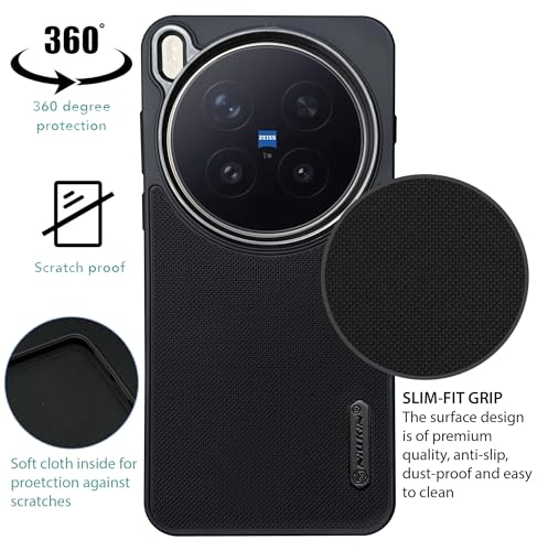 Image of NIUKIN Super Frosted Shield Pro Soft Back Case for Vivo X300 Pro | Camera Ring | Shockproof Scratchproof Cover | Black