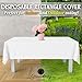 Grandipity 12 Pack Premium Disposable Plastic Tablecloth 54 Inch. x 108 Inch. with 0.3mm Thickness Table Cover - White
