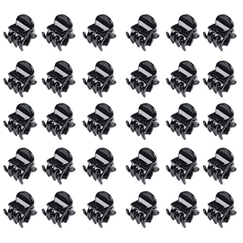 30 pièces mini pinces à cheveux, pinces à cheveux, pince à franges en plastique pour filles et femmes à la conception de coiffure (noir) Cover