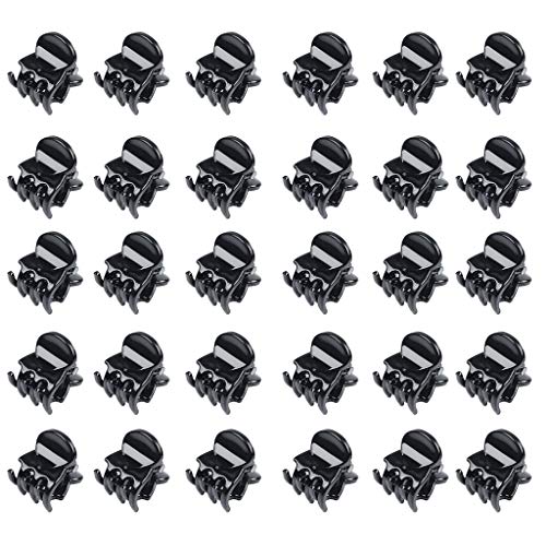 30 pièces mini pinces à cheveux, pinces à cheveux, pince à franges en plastique pour filles et femmes à la conception de coiffure (noir)