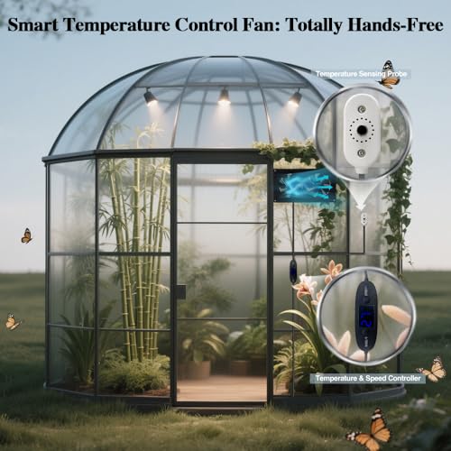 xiaoqijia Dual 120mm Temperature Controlled USB/DC 12-Inch Cooling Fan | 5V/12V Dual Voltage, 10-Speed Adjustable, for AV Cabinets, Server Racks, Greenhouses, RVs & Pet Enclosures - Thumbnail 3