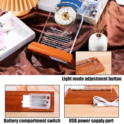 Reloj de cristal con base de madera de alta estabilidad y visualizacion nitida 4
