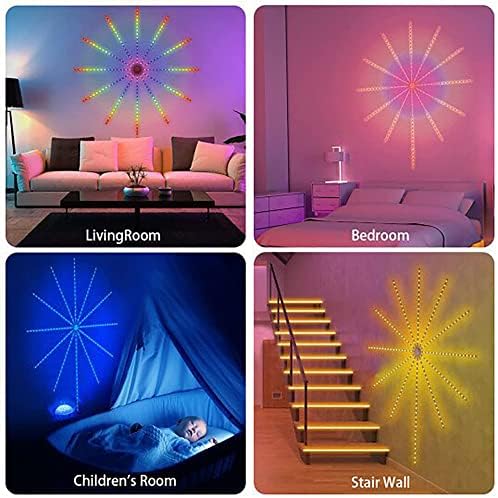 LYEAA USB Sound Activated Meteor Lamp, Fireworks LED Fairy Strip Lights, for Outdoor Indoor Garden Decoration Christmas Home Room Valentine's Day Wedding Party Decoration Lighting