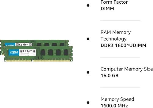 Miniatura 2 de Crucial memoria DDR3L UDIMM única sin búfer