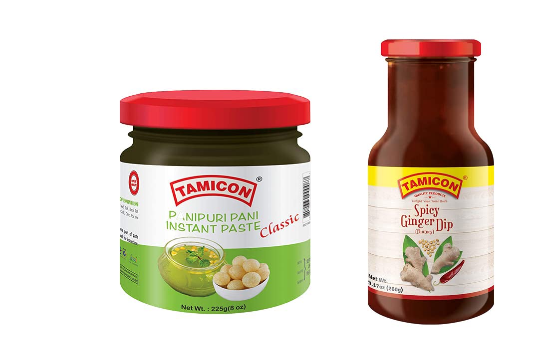 Tamicon 225 Grams Pani Puri Instant Paste And Spicy Ginger Dip 260 Grams Combo Pack of 2 (B09T3C8NWJ) Amazon Price History, Amazon Price Tracker
