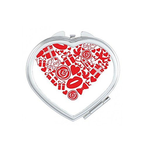 Miroir de poche Coeur et son illustration d'amour Saint Valentin
