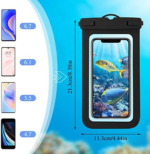 WLLHYF Wodoodporne etui na telefon, wodoodporne etui na telefon IPX8, uniwersalna pływająca pod wodą sucha torba na telefon komórkowy uchwyt do wszystkich modeli telefonów, wakacje, pływanie,