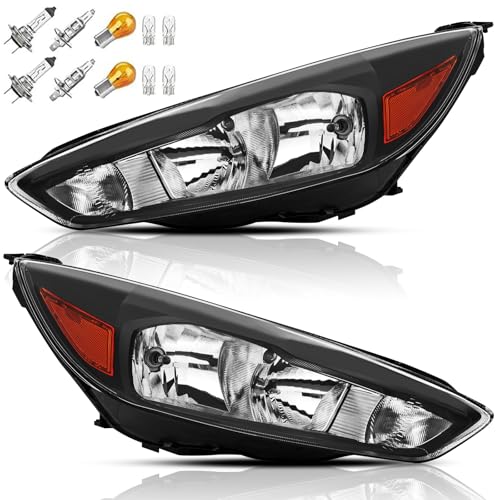 2015–2018 Ford Focus Headlight Assembly | Black Housing with Bulbs - Image 5