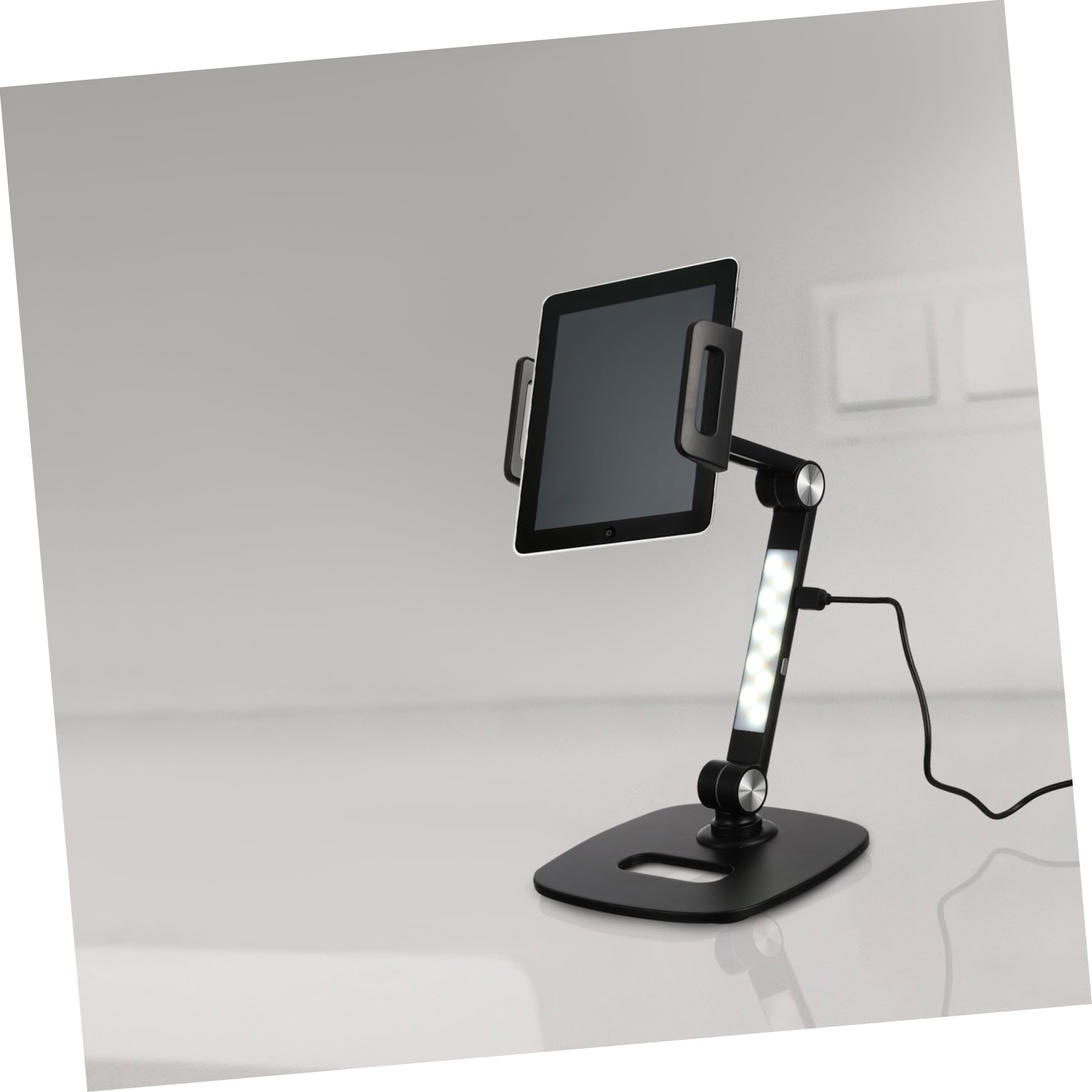 HOMSFOU Supporto per Tablet e Telefono Regolabile Resistente per Uso da Tavolo Casa Ufficio Guardare Video Film Webcast