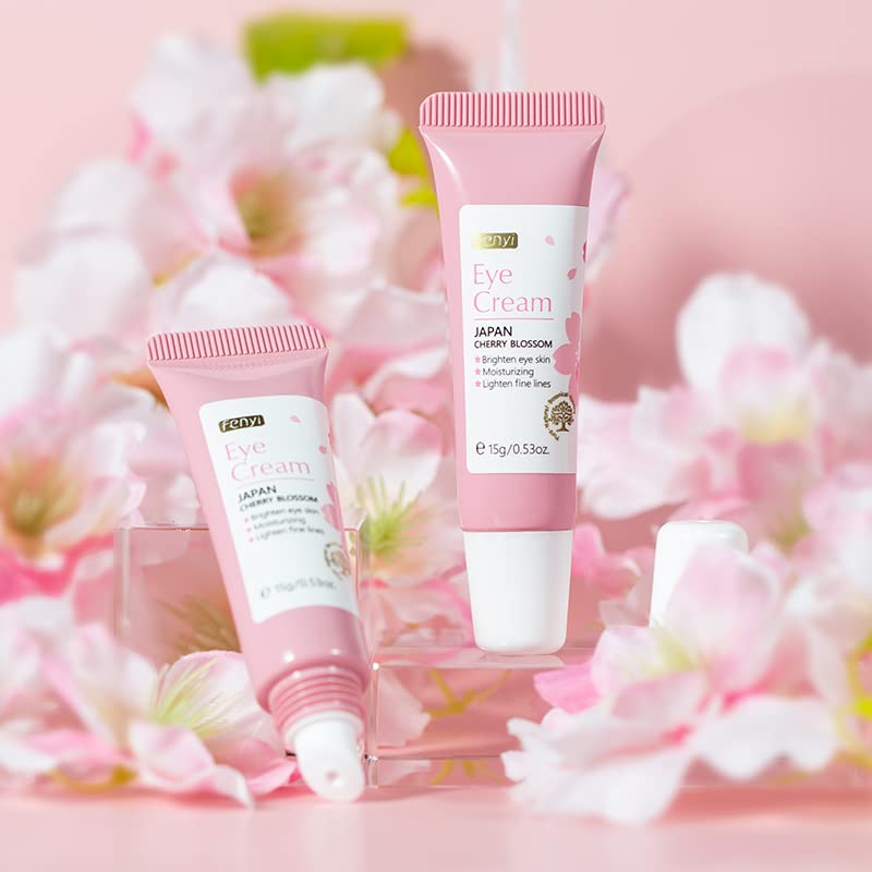 Miniatura 7 de AKARY Crema de ojos de flor de cerezo con ácido hialurónico, crema ligera para el cuidado de la piel para ojeras e hinchazón, crema hidratante