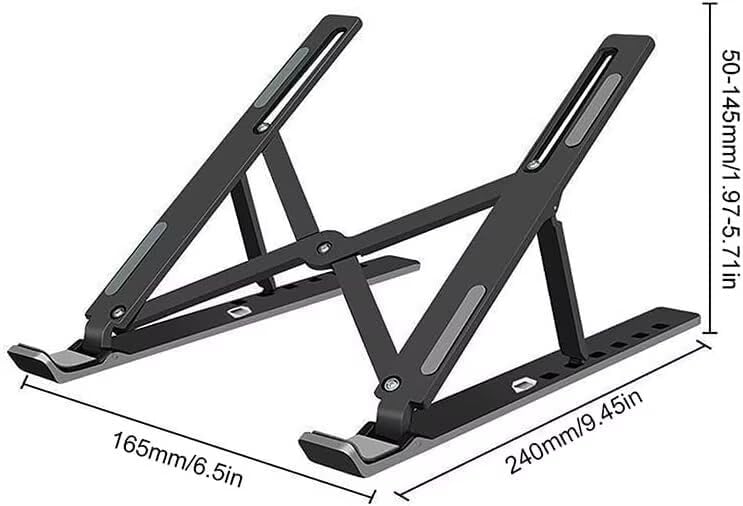 Miniatura 5 de Soporte universal plegable para laptop, soporte de base de refrigeración antideslizante ajustable para oficina en casa, viajes y estudio, compatible
