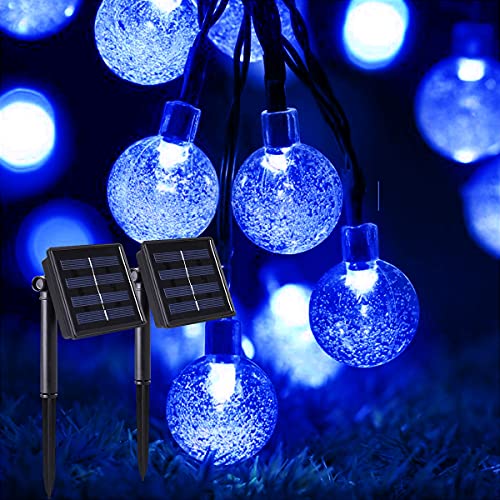 Lot de 2 guirlandes lumineuses solaires d'extérieur 200 LED 2,7 m Globe Cover