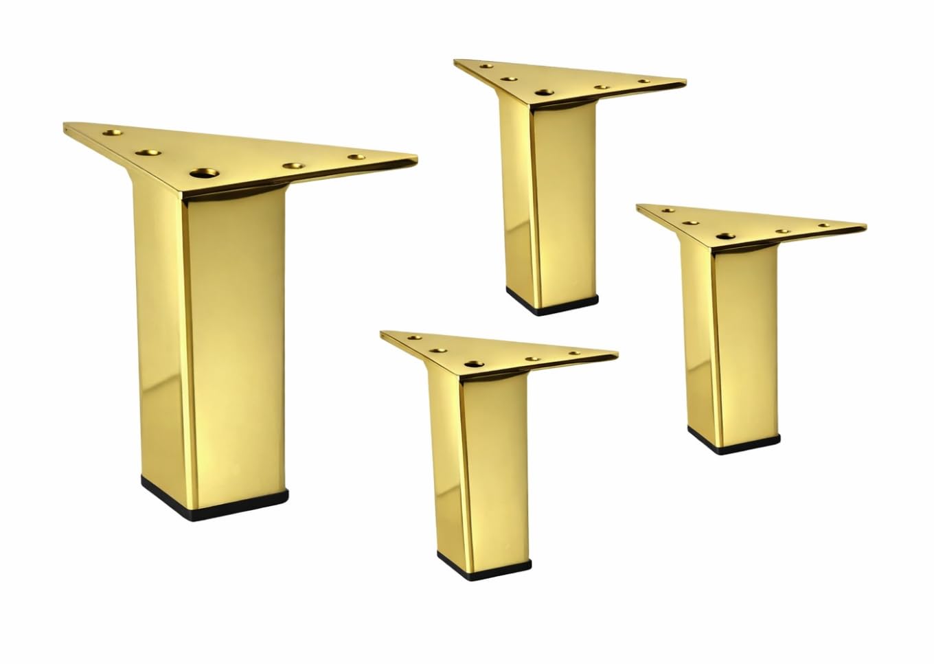 Alpha Furnishings Gold Finish 5 Inch Square Metal Legs Set of 4 pc