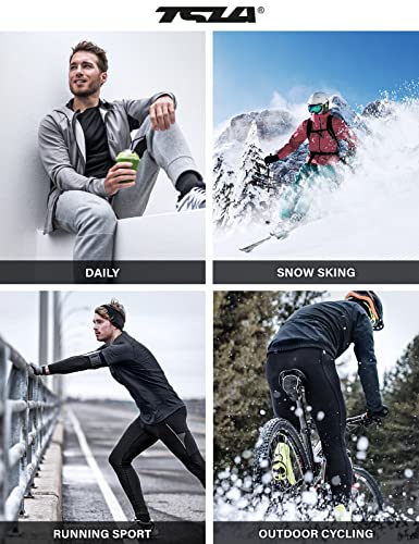 Tsla MHS300 Men'S Thermal Underwear Set, Microfiber Soft Fleece Lined Long Johns, Winter Warm Base Layer Top & Bottom, Heavyweight Fleece Black thumb #7