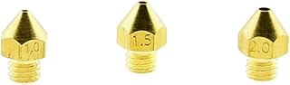 3qty 3D Printer Larger Size Brass Extruder Mk7 Mk8 Nozzles 1.0mm 1.5mm for 1.75mm Filament 2.0mm for 3.0mm Filament