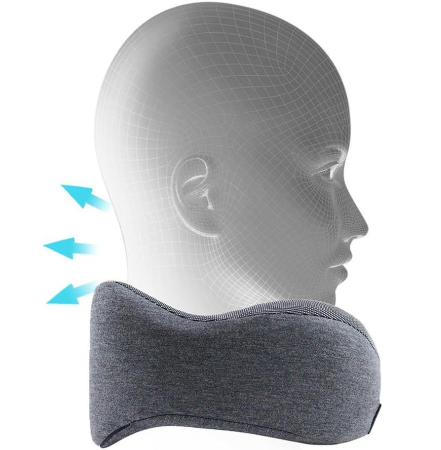 Cervical Oreiller en Mousse à Mémoire de Forme,Oreiller de Voyage/Camping/Plage Compressible,Soutien du Cou et de la Tête,pour Avion,Voitures,Trains,Bureau,Facile à Démonter et à Laver(2PCS)