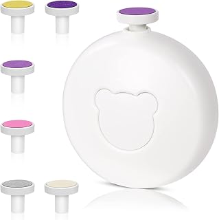 Vicloon lime à ongles électrique bébé à piles, kit 6 têtes de meulage, pour nouveau-né et enfant