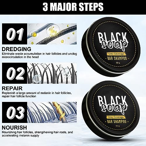 Soap Cover Bar Shampoo 2 pcs Grey Coverage Natural...