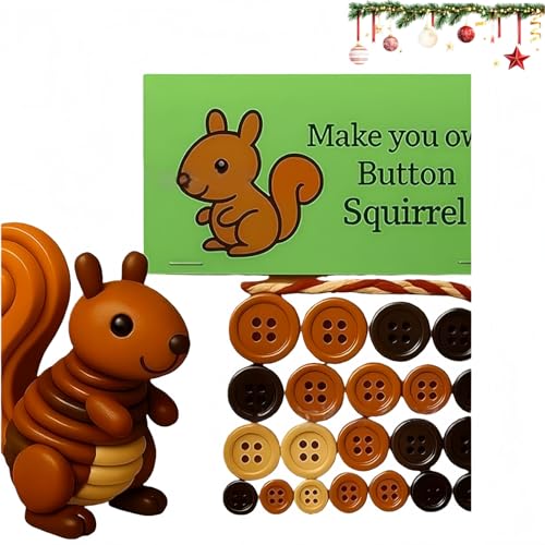 Kit de décoration de boutons de vache des Highlands à faire soi-même, ensemble de boutons de Noël pour la fabrication de décorations d'arbre 3D, vache des Highlands et écureuil, kit de décoration de