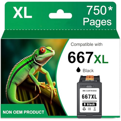 J2INK Printer Ink 667 667XL Deskjet 2375 Black Ink Cartridge High Yield Replacement for HP 667XL 667 XL Ink Cartridges for HP Ink 667 for HP DeskJet 1275 2374 2375 2376 2775 2776 6075 6475 6476