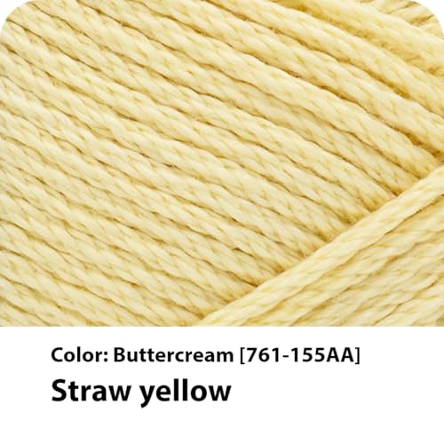 Image of Lion Brand Yarn, 24 /7 Cotton Yarn, Buttercream, Yellow, 3 Pack | Light Worsted 100% Mercerized Cotton Yarn for Crochet, Knitting, Craft, 185 Yards of Natural Fiber for Tees, Bags, Dishcloths