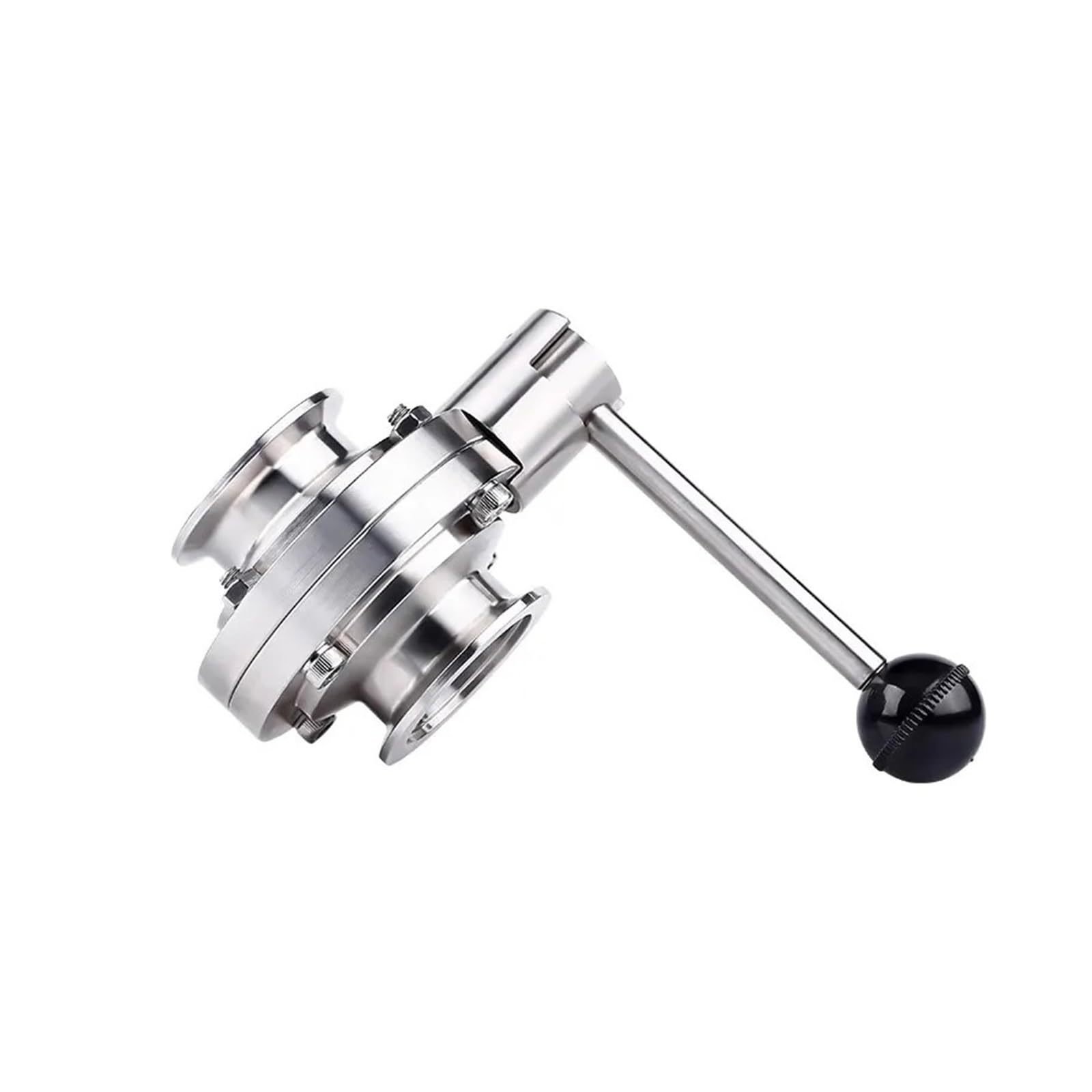 Válvula de Mariposa de vacío de Acero Inoxidable SS304 KF63 KF80 KF100 Tipo Manual Sellado de Silicona(KF63)