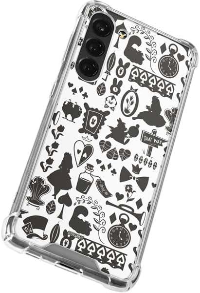 Skinit Clear Phone Case Compatible with Galaxy S23 Plus - Officially Licensed Disney Alice in Wonderland (Animated) Silhouette Pattern Design