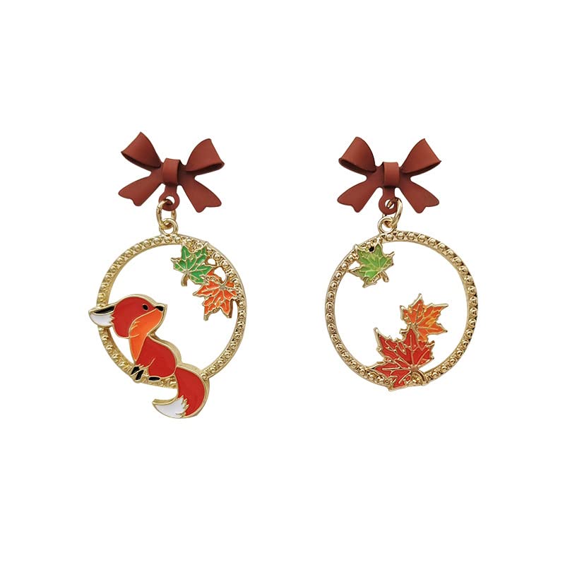 coadipress Thanksgiving Earrings for Women Cute Funny Squirrel Turkey Hazelnut Dangle Drop Earrings Delicate Fashion Colorful Maple Leaf Wreath Rhinestone Earrings Thanksgiving Holiday Themed Jewelry Accessories