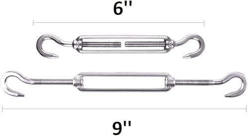 Miniatura 2 de CABAX Kit de accesorios de vela para vela triangular cuadrada serie M6, acero inoxidable antioxidante resistente con 4 tensores, 6 ojales de