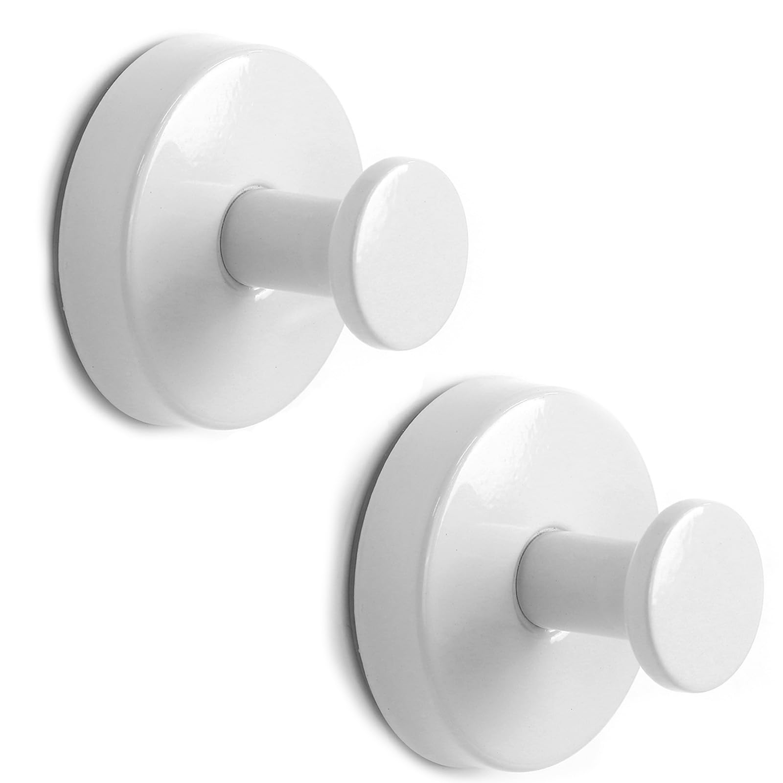 Season 2 Season Suction Cup Hooks for Shower, Bathroom Hooks for Towels Stainless Steel Wall Hook for Hanging up to 6.5 lbs for Kitchen, Glass, Mirror(2PCS White)