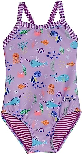 Dolfin Uglies Girls One-Piece Swim Suit -Norrie- Size 12 Purple