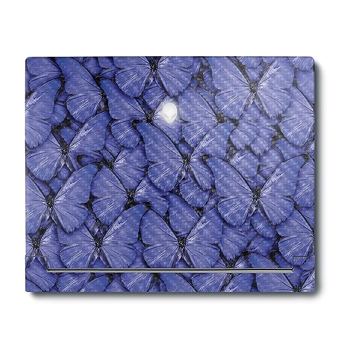 Image of MightySkins Carbon Fiber Skin Compatible with Alienware X16 R1 (2023) Full Wrap Kit - Blue Butterflies | Protective, Durable Textured Carbon Fiber Finish | Easy to Apply | Made in The USA