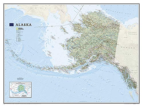 National Geographic Alaska Wall Map (40.5 X 30.25 In) (National Geographic Reference Map) #TOP7