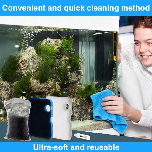 Image of Threlaco 30 Pack Aquarium Filter Media Set Replacement Compatible with Cascade 700 /1000 CCF2UL CCF3UL Filter, Bio Sponge Filters, White Floss Pads, Activated Carbon, Ceramic Rings, Mesh Bags, Grease