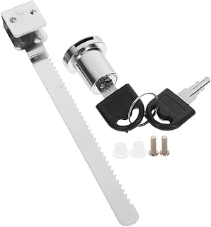 Toyvian スライドガラスドアラチェットロック クローム仕上げ 鍵付き 簡単施錠引き出し ショーケース用 ガラスキャビネット用 耐久性 設計