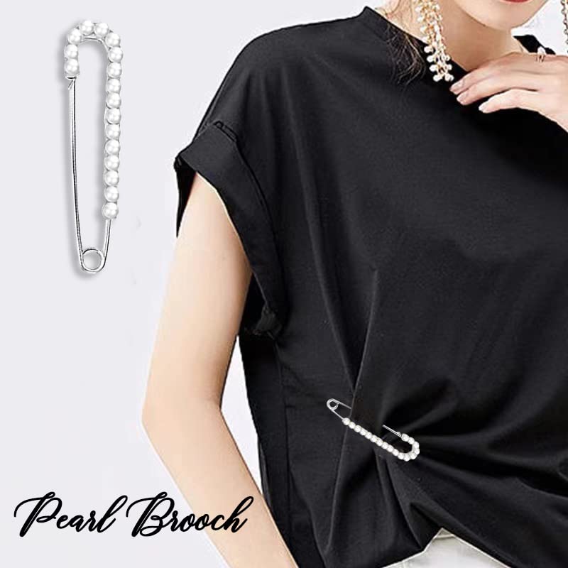 Image of Fashion Pearl Brooch, Sweater Shawl Pearl Pin, Elegant and Fashionable, Enhance your Temperament, Suitable for a Variety of Occasions to Wear