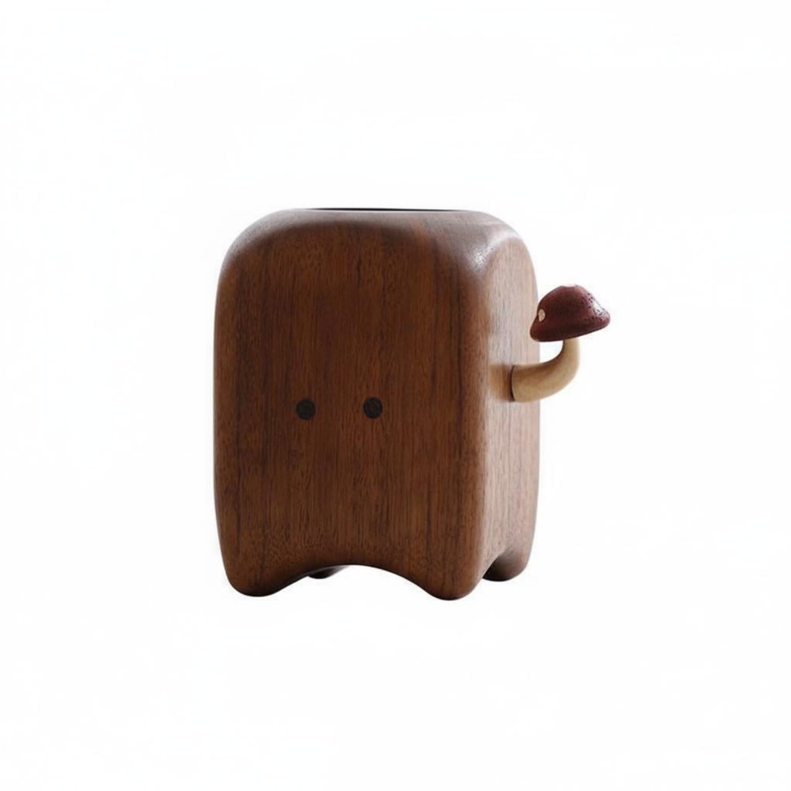 Qianly Portalápices de Madera Maciza Multifuncional Vaso de Madera para Brochas de Maquillaje Regalo ideal para Estudiantes, Niños, Oficina, Tocador, Cocina, Teca Wengué
