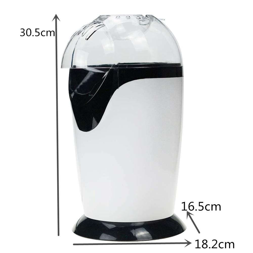 Macchina elettrica per Popcorn ad Aria Calda, con Coperchio Rimovibile, Macchina per soffiare Il Mais, Adatta per l'uso Domestico in Cucina, Senza Olio, Ideale per i Bambini, Bianco