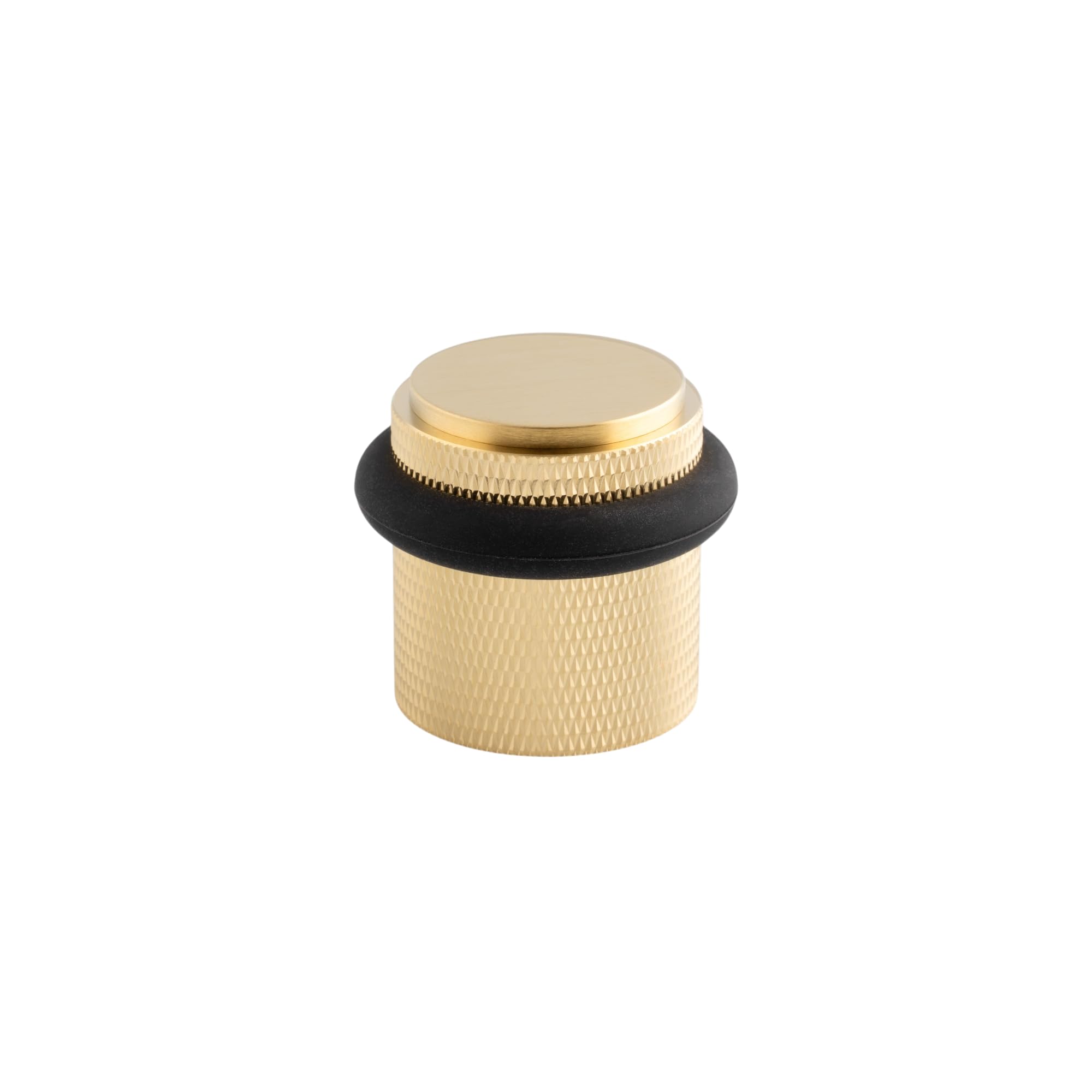 Alexander & Wilks Brunel Knurled Floor Mounted Door Stop (Satin Brass PVD)