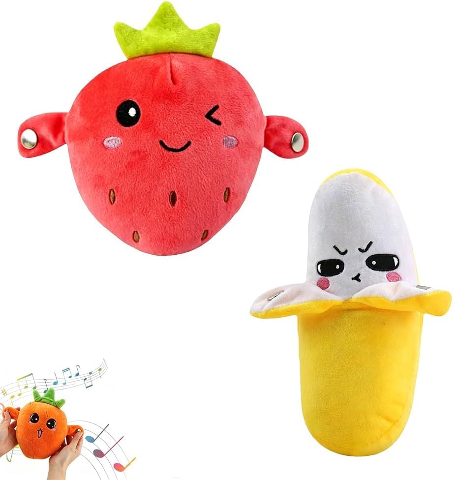 TASBER Interactive Music Plush Toy, Touch-Sensitive Fruit & Piano Plush, Educational Sensory Singing Doll, Soft Stuffed Animal for Early Learning, Parent-Child Play, Birthday Gift (Ab)