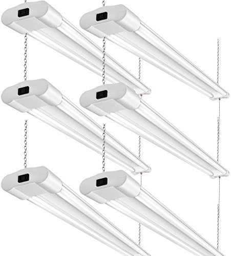 Linkable 40W 4FT LED Utility Shop Lights for Garage BBOUNDER 4000 Lumen 5000K Daylight Super Bright Utility Light Fixture Hanging Mounting Light for Warehouse Basement Garage Workbench （6 Pack）