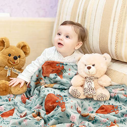 Image of TANOFAR Minky Baby Blankets, Soft Toddler Blanket for Boys Girls, Dotted Backing, Double Layer Crib Receiving Blanket, for Nursery /Stroller /Toddler Bed /Carseat, 30 x 40 Inch, Woodland Animals