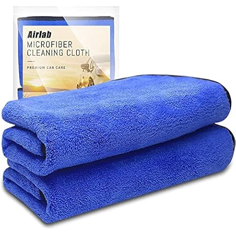 Airlab 2X Large Microfibre Car Cleaning Cloths 90x60cm XXL, 500GSM Dual-Sided Drying Towels for Auto Detailing, Motorcycles Polishing, Vehicles Washing, Lint-Free, Streak-Free, Highly Absorbent Cover